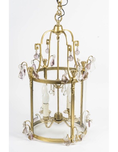 Lanterne en bronze doré de style Louis XVI, d'époque XIXème siècle.