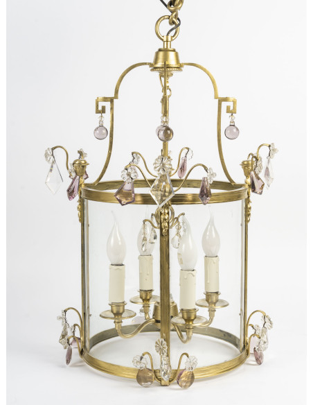 Lanterne en bronze doré de style Louis XVI, d'époque XIXème siècle.