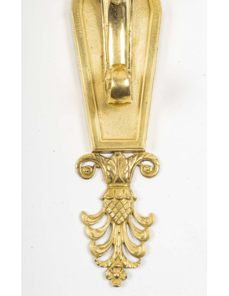 Pair Of Wall Lights Decorated With Winged Caryatids, Empire Period. 19th Century