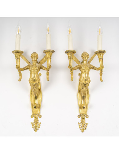 Pair Of Wall Lights Decorated With... Pair Of Wall Lights Decorated With...