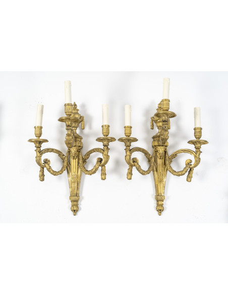 Pair Of Louis XVI Period Wall Lights After Delafosse. 18th Century.