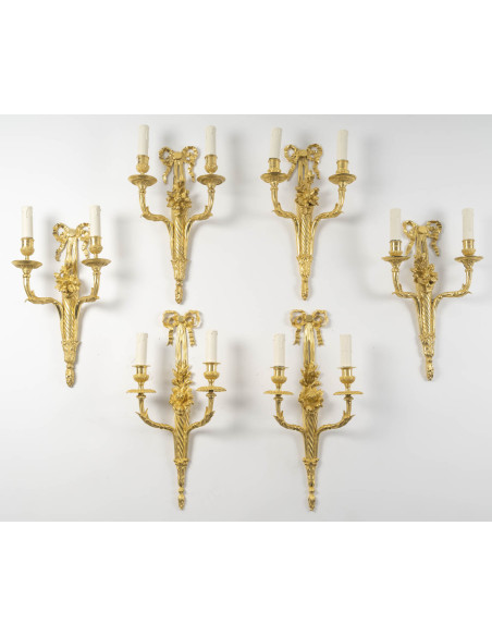 suite de 6 appliques Louis XVI.XIXéme siècle.