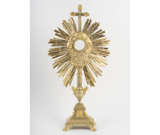 Ostensoir en bronze doré à...