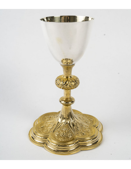 Calice de style néo-gothique, d'époque XIXème siècle.