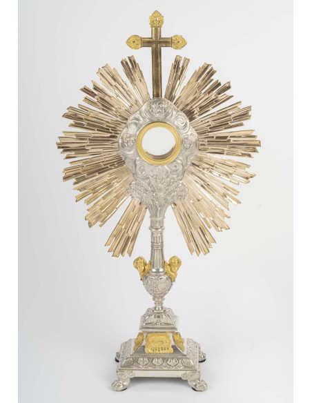 Ostensoir à décor de chérubins, d'époque Napoléon III (1848-1870), XIXème siècle.