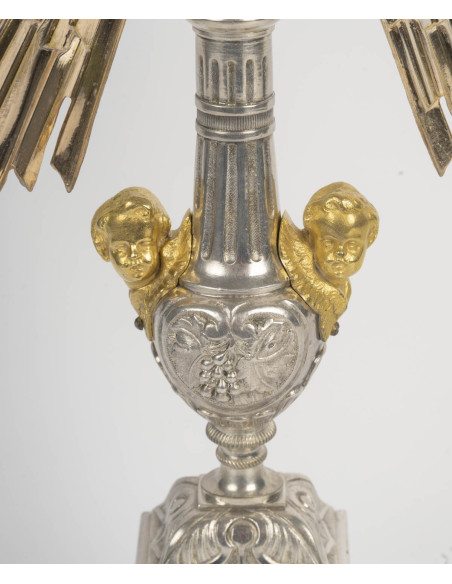 Ostensoir à décor de chérubins, d'époque Napoléon III (1848-1870), XIXème siècle.