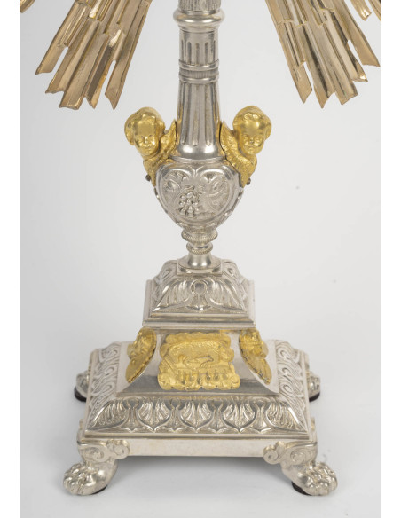 Ostensoir à décor de chérubins, d'époque Napoléon III (1848-1870), XIXème siècle.