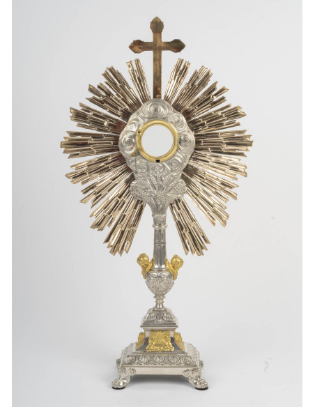 Ostensoir à décor de chérubins, d'époque Napoléon III (1848-1870), XIXème siècle.