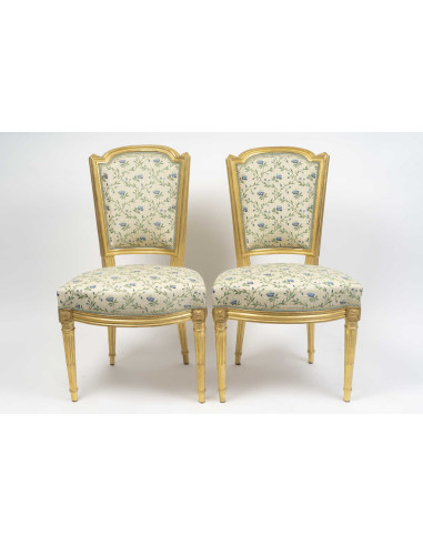 Paire de chaises en bois doré,...