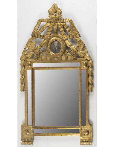 Miroir à parecloses d'époque Louis...