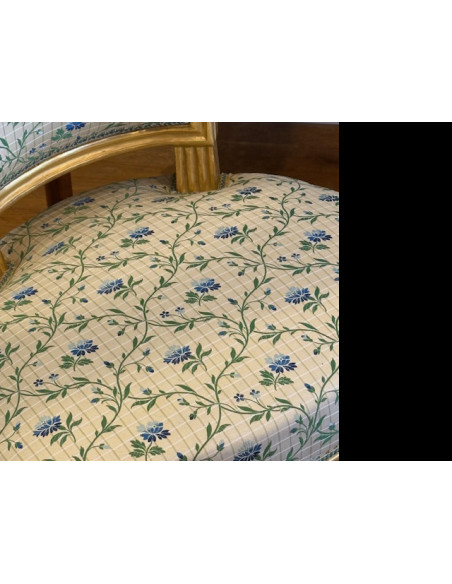 Paire de chaises en bois doré, d'époque Louis XVI (1774-1789), XVIIIème siècle.