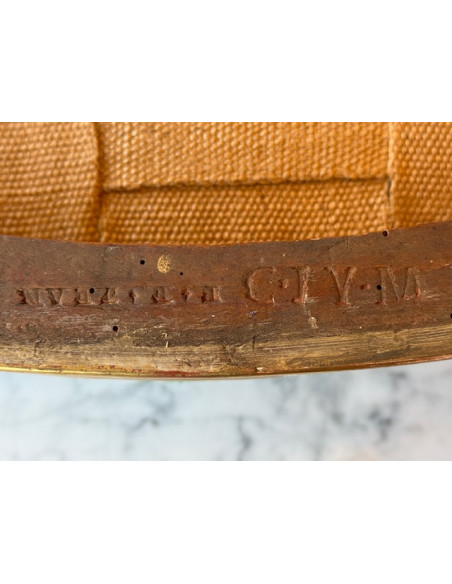 Paire de chaises en bois doré, d'époque Louis XVI (1774-1789), XVIIIème siècle.