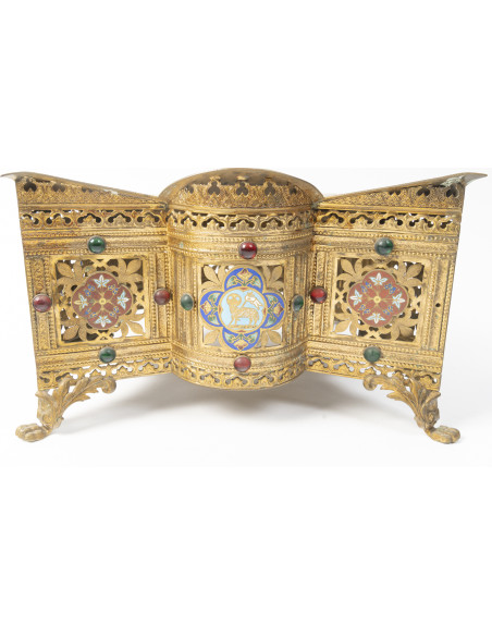 Pupitre d'autel ou Thabor de style néogothique. XIXème siècle.