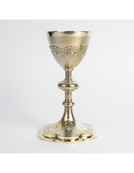 Calice et sa patène en vermeil. XIXème