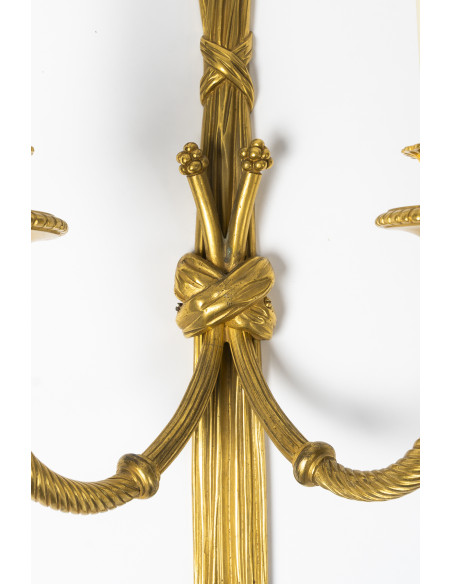 Large Pair Of Ormolu Sconces. Early 20th Century.