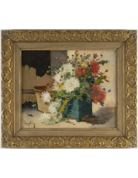 Eugène-Henri Cauchois (1850–1911), known as “Langlois,” *Bouquet of Chrysanthemums*, 19th century.