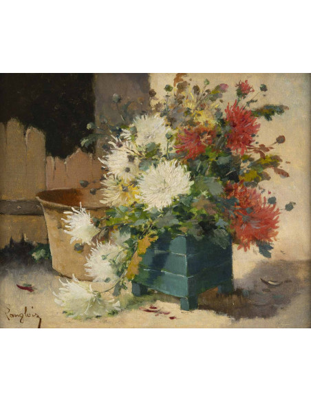 Eugène-Henri Cauchois (1850–1911), known as “Langlois,” *Bouquet of Chrysanthemums*, 19th century.