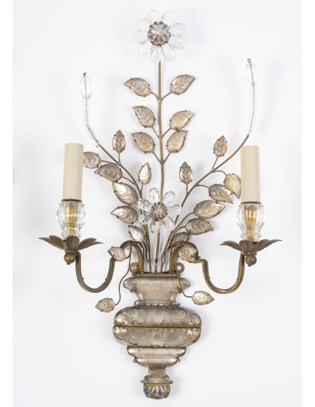 Pair of Marguerite sconces by Maison Baguès. 20th century.