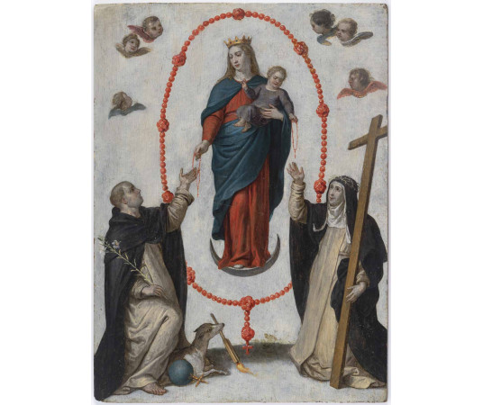Oil on wood depicting the...