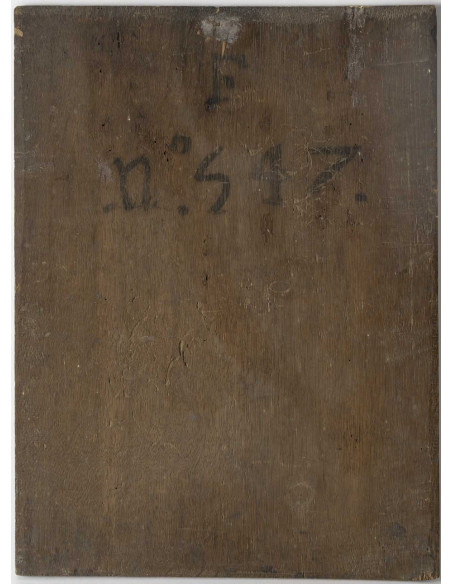 Oil on wood depicting the Virgin and Child, 17th century.