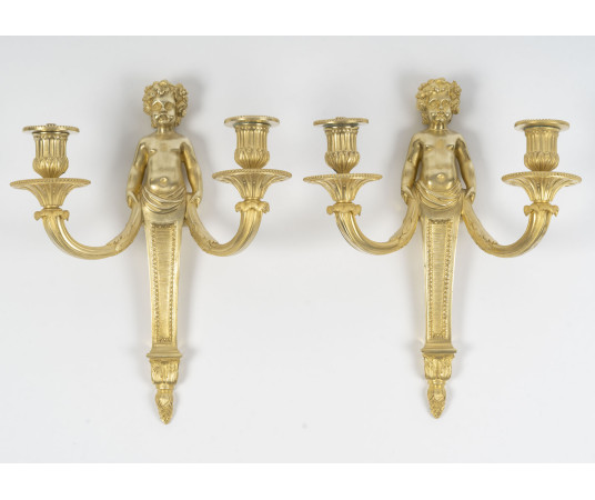 Paire d'appliques en bronze...