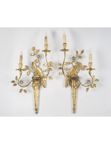 A Pair of Important Maison Baguès Wall-Lights.  20th century.