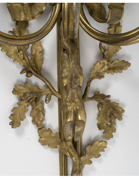 Paire d'appliques de style Louis XVI.  XIXe siècle.
