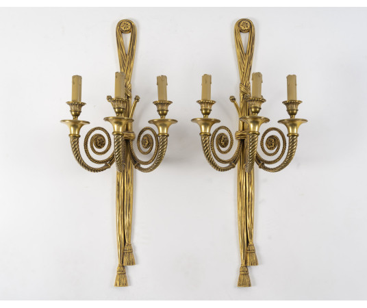 Paire appliques en bronze...