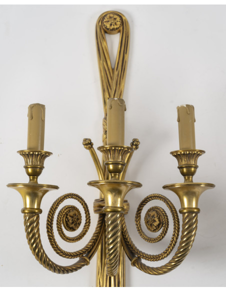 Pair Of Gilt Bronze Sconces. Early 20th Century.