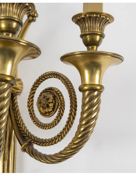 Pair Of Gilt Bronze Sconces. Early 20th Century.