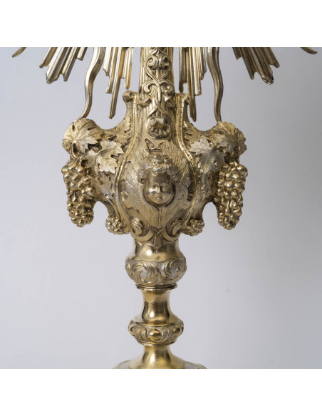 Silver And Vermeil Monstrance Decorated With Cherubs, From The Napoleon III Period (1848–1870), 19th Century.