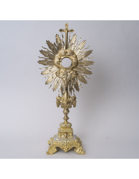 Silver And Vermeil Monstrance Decorated With Cherubs, From The Napoleon III Period (1848–1870), 19th Century.