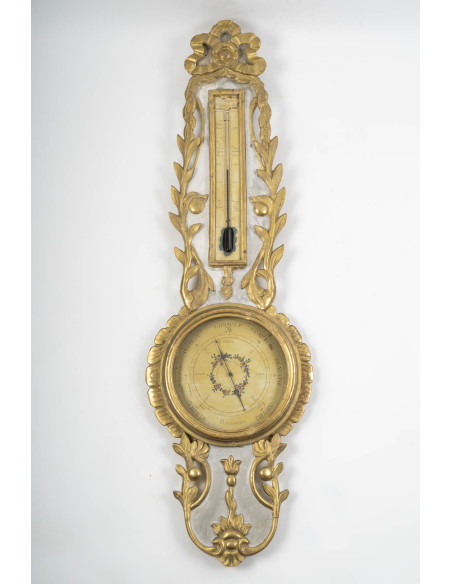 Baromètre - Thermomètre d'époque Transition Louis XV-Louis XVI. XVIIIe siècle.