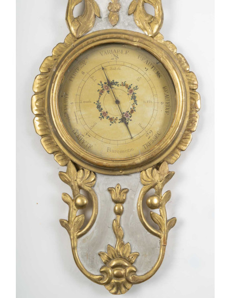 Baromètre - Thermomètre d'époque Transition Louis XV-Louis XVI. XVIIIe siècle.