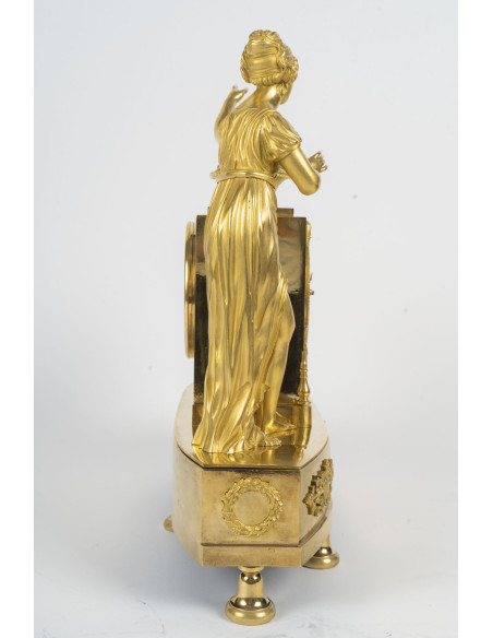 Gilded bronze clock, “The Birth of Love,” signed Lemoine Beudan. 19th century.