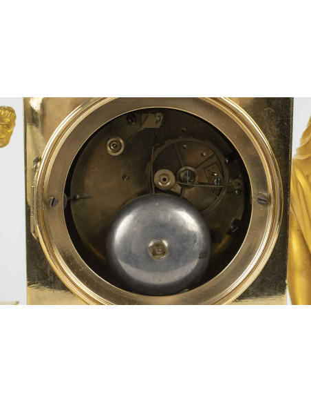 Gilded bronze clock, “The Birth of Love,” signed Lemoine Beudan. 19th century.