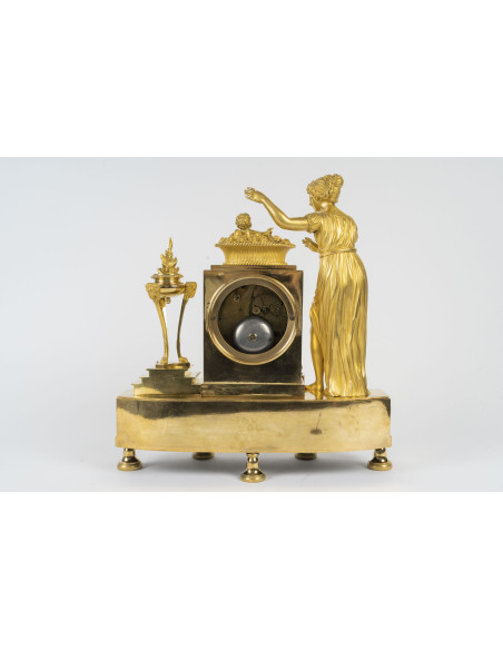 Gilded bronze clock, “The Birth of Love,” signed Lemoine Beudan. 19th century.