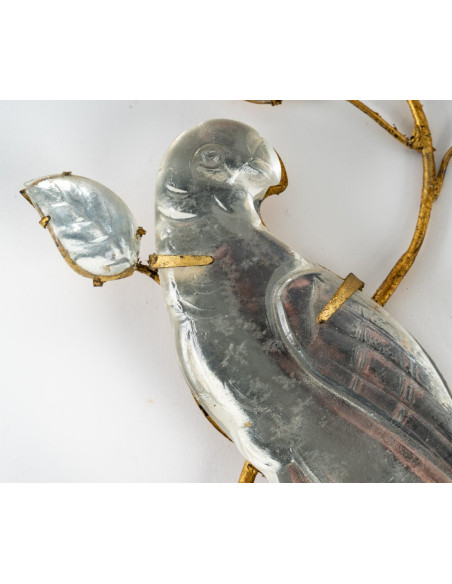 Pair of "Aux Perroquets" wall sconces, Maison Baguès, 20th century.