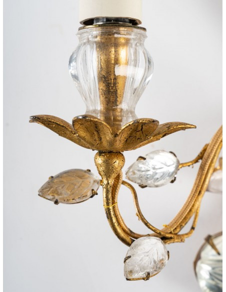 Pair of "Aux Perroquets" wall sconces, Maison Baguès, 20th century.