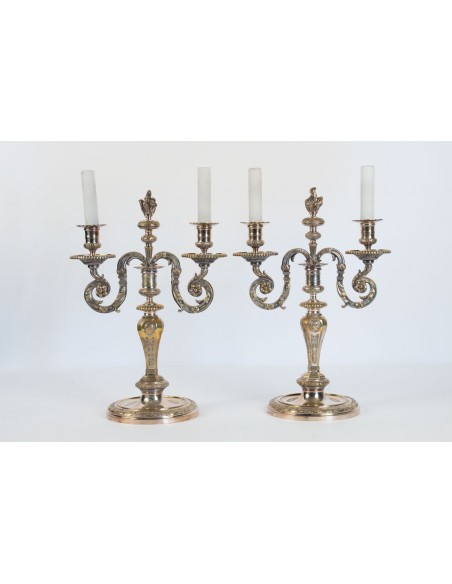 A Pair of Regence style candelstick. 19th century.