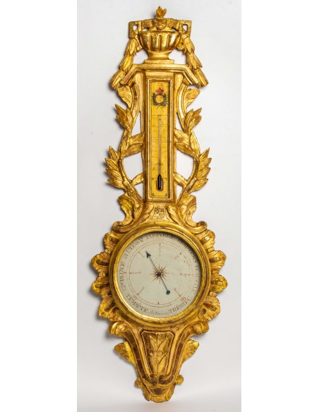 A Louis XVI period (1774 - 1793) barometer - thermometer. 18th century.