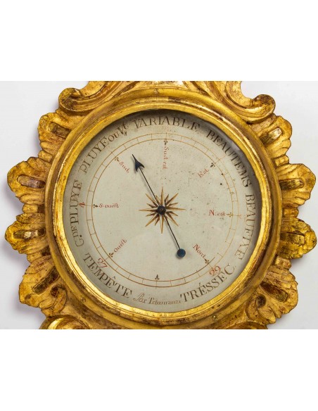 A Louis XVI period (1774 - 1793) barometer - thermometer. 18th century.