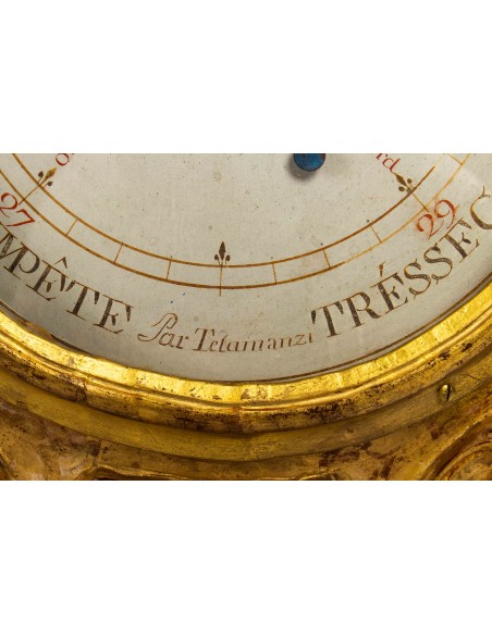 Baromètre-thermomètre d'époque Louis XVI (1774 - 1793).  XVIIIème siècle.