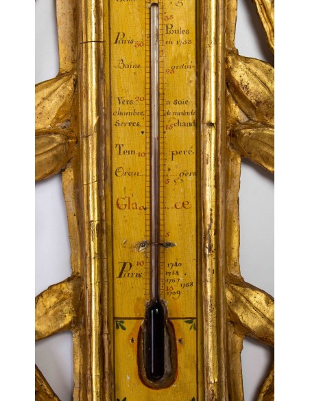 Baromètre-thermomètre d'époque Louis XVI (1774 - 1793).  XVIIIème siècle.