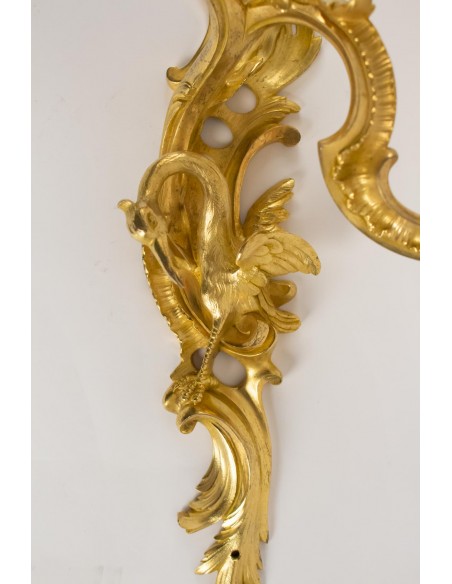 Paire d'appliques de style Louis XV.  XIXème siècle.