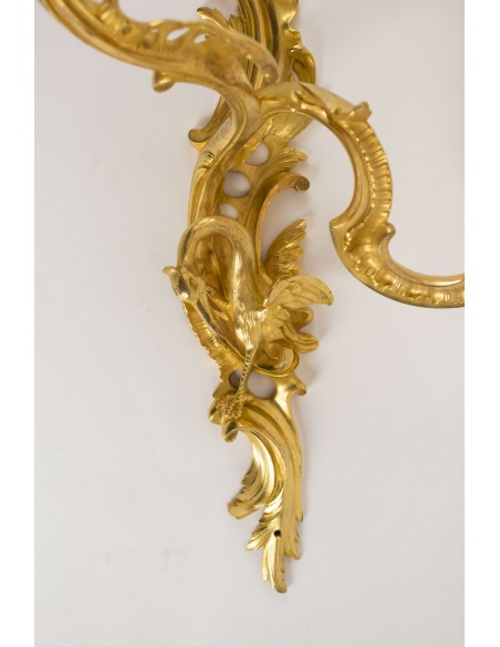 Paire d'appliques de style Louis XV.  XIXème siècle.