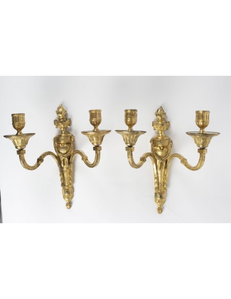 A Pair of Louis XVI period (1774 - 1793) wall lights. 18th century.