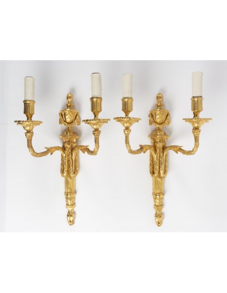 A Pair of Louis XVI style wall lights. 19th century.