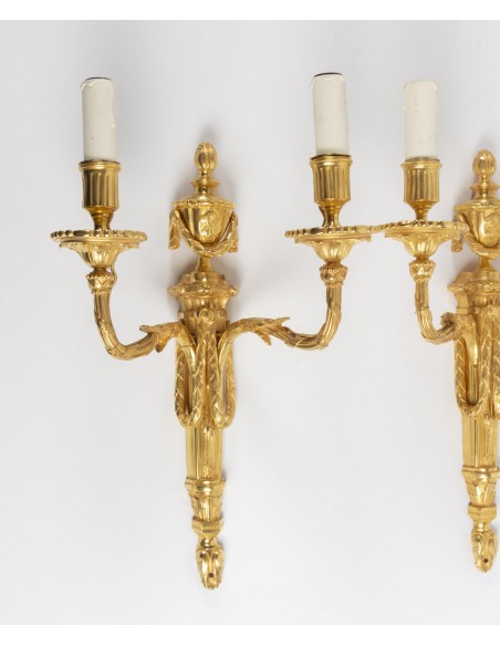 A Pair of Louis XVI style wall lights. 19th century.