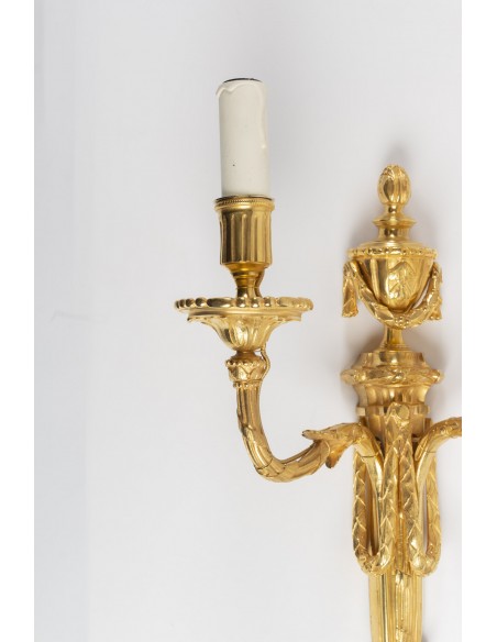 A Pair of Louis XVI style wall lights. 19th century.